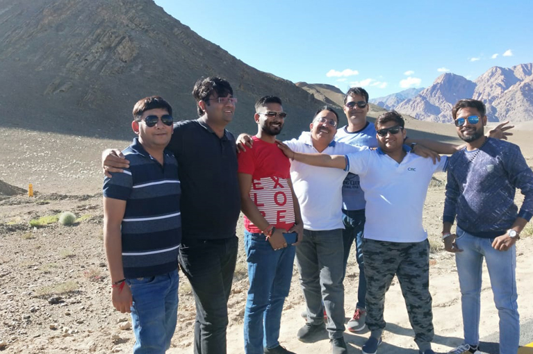 CRC Sales team enjoying trip to Lay Ladakh with Channel Partner in Sep. 2019