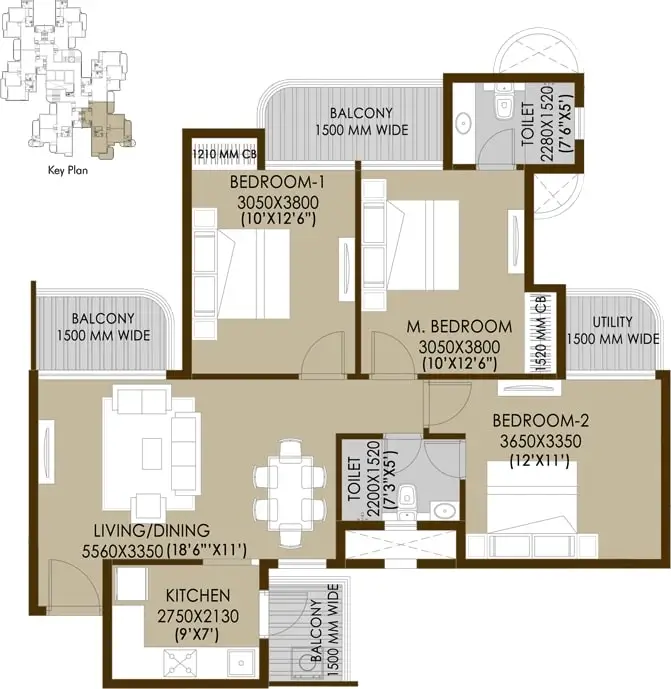 3bhk-2toilets-floor-plan