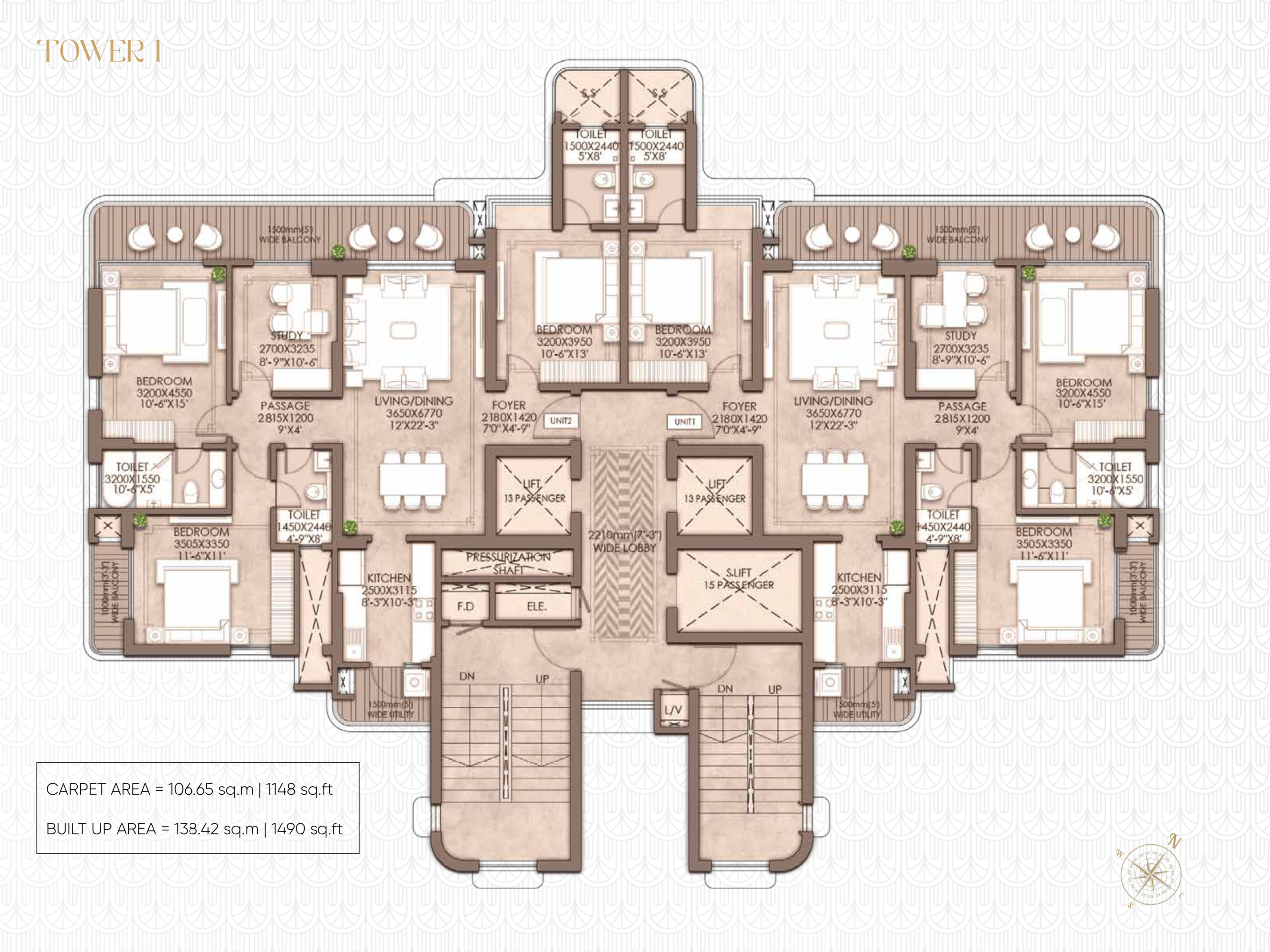 Tower 1 Typical Floor Plan Modal