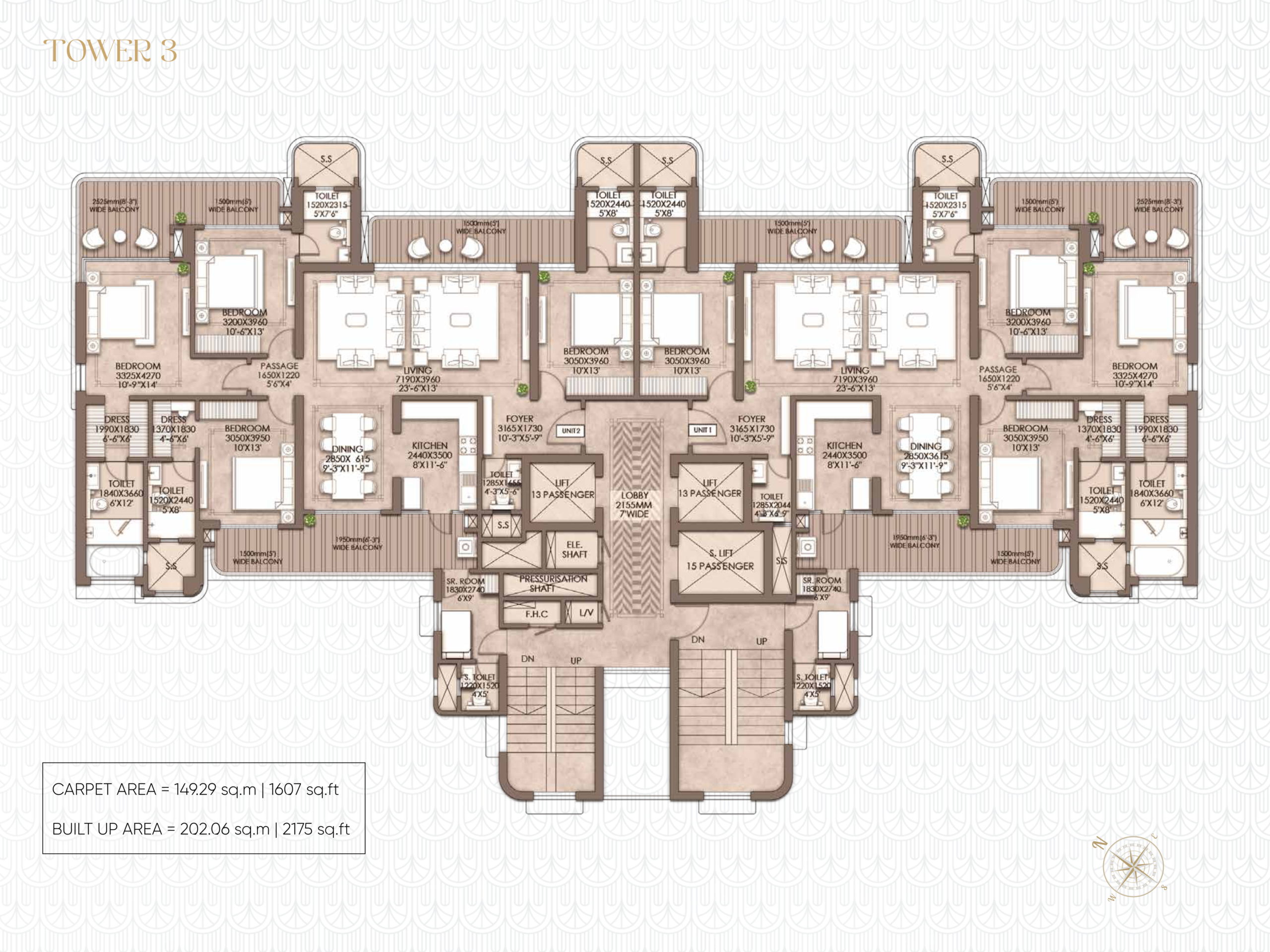 Tower 3 Typical Floor Plan Modal